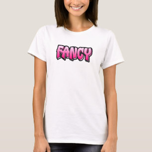 おしゃれなグラフィティスタイルで「Fancy 2」と書かれたもの Tシャツ