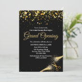 おしゃれなグランドオープンのリボンカット式 招待状 (スタンド正面)