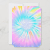 おしゃれなグリッター ティアラ タイ ダイ スイート 16 パーティー 招待状 (裏面)