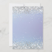 おしゃれなグリッター モダン フラワー ブルー 男の子 ベビーシャワー 招待状 (裏面)