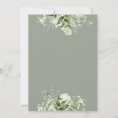 おしゃれなグリーンと葉のニュートラルなベビーシャワー 招待状 (裏面)