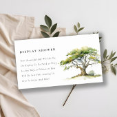 おしゃれなグリーンのオークの木のディスプレイシャワー ベビーシャワー エンクロージャーカード