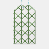 おしゃれなグリーンのトレリス 竹柄 ギフトタグ (裏面)