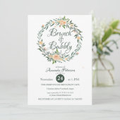 おしゃれなグリーンのリース ブランシュ＆バブル 招待状 (スタンド正面)