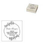 おしゃれなグリーンの差出人住所 ラバースタンプ (押印)