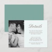 おしゃれなグリーンウェディングゲスト詳細写真 エンクロージャーカード (正面/裏面)