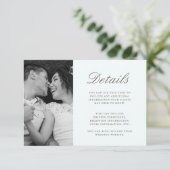 おしゃれなグリーンウェディングゲスト詳細写真 エンクロージャーカード (スタンド正面)