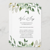 おしゃれなグリーンウェディング延期のお知らせ 案内状 (正面/裏面)