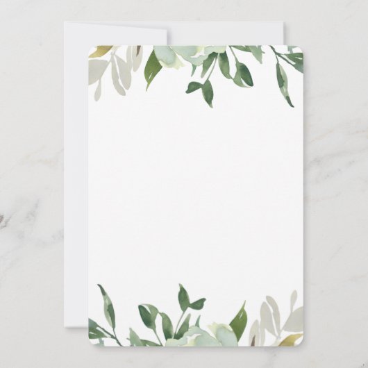 おしゃれなグリーンウェディング延期のお知らせ 案内状 (裏面)