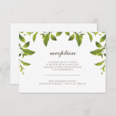 おしゃれなグリーンボタニカルリーフの結婚式披露宴 エンクロージャーカード (正面/裏面)