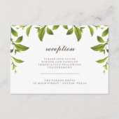 おしゃれなグリーンボタニカルリーフの結婚式披露宴 エンクロージャーカード (正面)