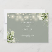 おしゃれなグリーンライトの結婚式詳細情報 招待状 (裏面)