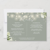 おしゃれなグリーンライトの結婚式詳細情報 招待状 (正面)