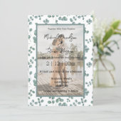 おしゃれなグリーン柄のウェディングフォト招待状 招待状 (スタンド正面)