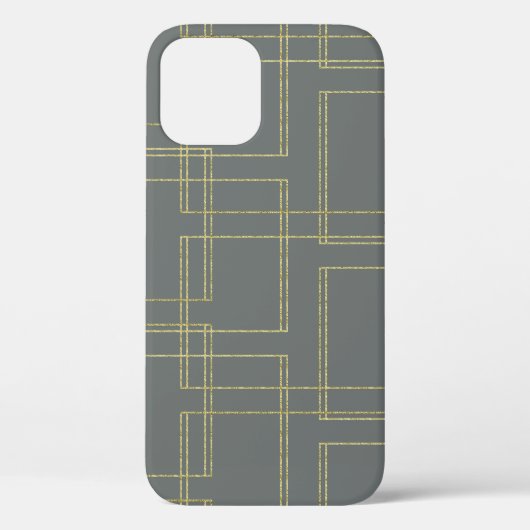 おしゃれなグレーとゴールドの幾何学的な輝き Case-Mate iPhoneケース (裏面)