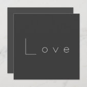 おしゃれなグレーと白のラブウェディング (正面/裏面)