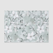 おしゃれなグレーと白の花のブライズシャワー 薄葉紙 (正面)