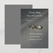 おしゃれなグレーの白の結婚式の出欠確認カード 出欠カード (正面/裏面)