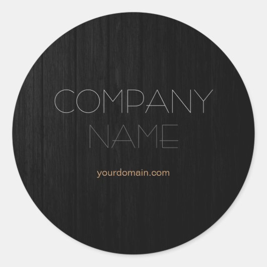 おしゃれなグレーウッドの会社名 ラウンドシール (正面)