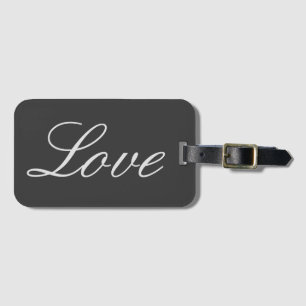 おしゃれなグレー背景のラブウェディング ラゲッジタグ