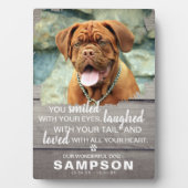 おしゃれなグレー ラスティック ペット メモリアル | 写真 記念品 フォトプラーク (正面)