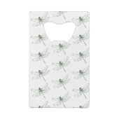 おしゃれなグレー 青 白 花 ウェディング クレジットカード栓抜き (裏面)