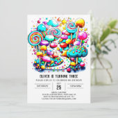 おしゃれなケーキ　かわいい誕生日 招待状 (スタンド正面)