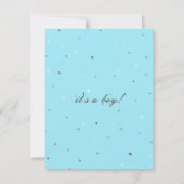 おしゃれなコウテンチョウのロビンズエッグブルー ベビーシャワー 招待状 (裏面)