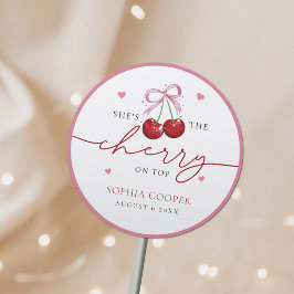 おしゃれなコケッタ チェリーオントップ ブライダルシャワー ラウンドシール