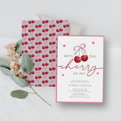 おしゃれなコケッタ チェリーオントップ ブライダルシャワー 招待状