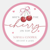おしゃれなコケッティ チェリーオントップ ブライダルシャワー ラウンドシール (正面)