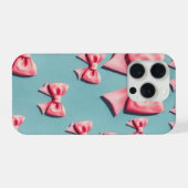 おしゃれなコケットボウのiPhoneケース、かわいいピンク iPhoneケース (裏面横)