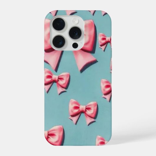 おしゃれなコケットボウのiPhoneケース、かわいいピンク iPhoneケース (裏面)