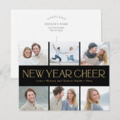 おしゃれなコラージュの新年写真カード シーズンポストカード (正面/裏面)