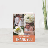 おしゃれなコラージュ結婚式感謝カード サンキューカード (正面)