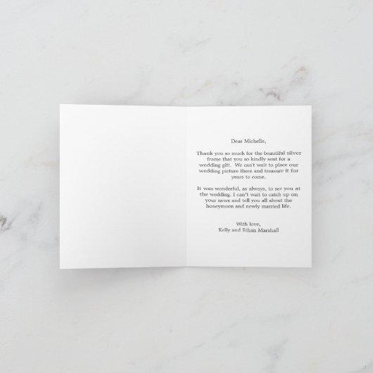 おしゃれなコラージュ結婚式感謝カード サンキューカード (内部)