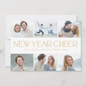 おしゃれなコラージュ 新年 フォト カード (正面)