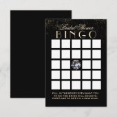 おしゃれなコンフェッティ ダイヤモンド ブライダルシャワー ビンゴ カード (正面/裏面)