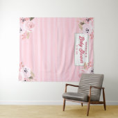 おしゃれなコーラルピンクの花柄フォトグラフィー背景 タペストリー (インサイチュ(横))