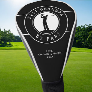 おしゃれなゴルファー　ブラック＆ホワイト　最高のじいちゃんはパパに似ている ゴルフヘッドカバー