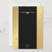 おしゃれなゴールドとブラックのコンフェッティー独身最後の夜 招待状 (裏面)