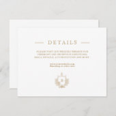 おしゃれなゴールドとホワイトの結婚式詳細案内カード (正面/裏面)