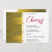 おしゃれなゴールドのアールデコ新年の招待状 招待状 (正面/裏面)