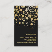 おしゃれなゴールドのコンフェッティドット - モダンビューティブラック 名刺 (裏面)