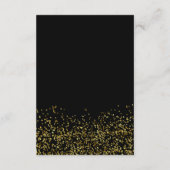 おしゃれなゴールドのコンフェッティ 白のタイポグラフィの詳細 エンクロージャーカード (裏面)