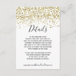 おしゃれなゴールドのコンフェッティ　白のタイポグラフィの詳細 エンクロージャーカード