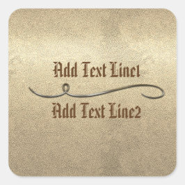 おしゃれなゴールドのスワール サンクス ホリデー ウェディング ステッカー