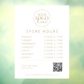 おしゃれなゴールドのビジネスロゴQRコード営業時間 ウィンドウサイン (シート3)