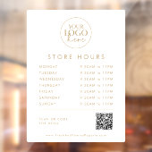 おしゃれなゴールドのビジネスロゴQRコード営業時間 ウィンドウサイン (シート2)