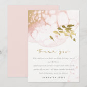 おしゃれなゴールドのピンクの水中の魚のベビーシャワー サンキューカード (正面/裏面)